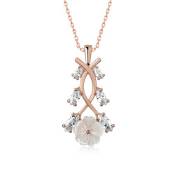 Gümüş Rose Bahar Çiçeği Kolye