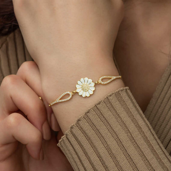Gümüş Gold Papatya Bileklik Gümüş Gold Papatya Bileklik