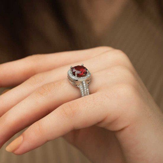 Gümüş Baget Yuvarlak Bayan Yüzük Gümüş Baget Yuvarlak Bayan Yüzük