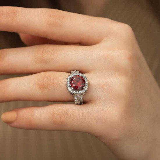 Gümüş Baget Yuvarlak Bayan Yüzük Gümüş Baget Yuvarlak Bayan Yüzük