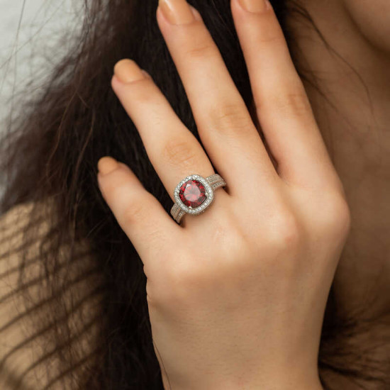 Gümüş Baget Yuvarlak Bayan Yüzük Gümüş Baget Yuvarlak Bayan Yüzük