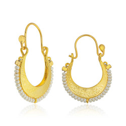 Gümüş Beyaz Taşlı Bohem Küpe Gümüş Beyaz Taşlı Bohem Küpe