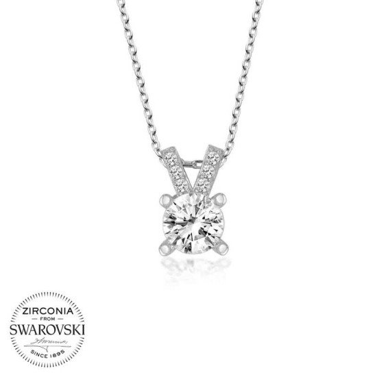 Swarovski Taşlı Gümüş Tektaş Bayan Kolye Swarovski Taşlı Gümüş Tektaş Bayan Kolye