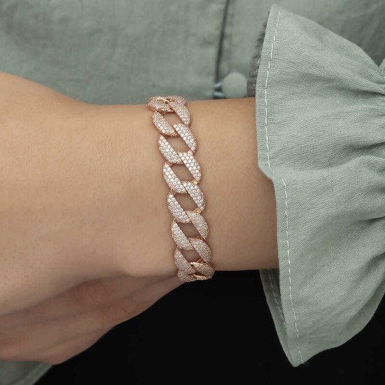 Gümüş Rose Taşlı Gurmet Bayan Bileklik Gümüş Rose Taşlı Gurmet Bayan Bileklik