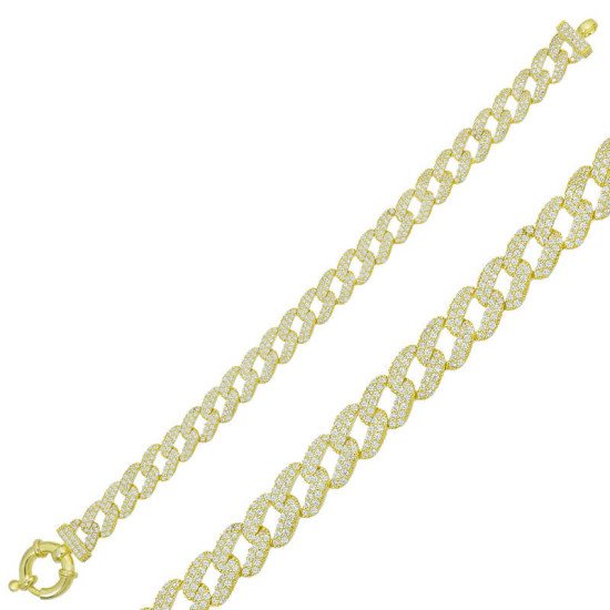 Gümüş Gold Taşlı Gurmet Bayan Bileklik Gümüş Gold Taşlı Gurmet Bayan Bileklik