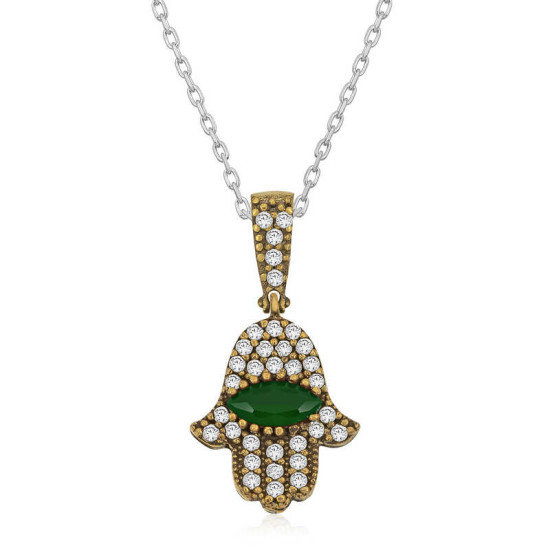 Gümüş Fatma Eli Otantik Bayan Kolye Gümüş Fatma Eli Otantik Bayan Kolye