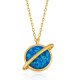 Gümüş Gold Opal Taşlı Gezegen Bayan Kolye Gümüş Gold Opal Taşlı Gezegen Bayan Kolye