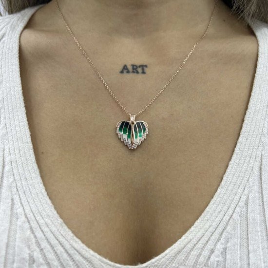 Gümüş Rose Kalpli İsimli Bayan Kolye Gümüş Rose Kalpli İsimli Bayan Kolye