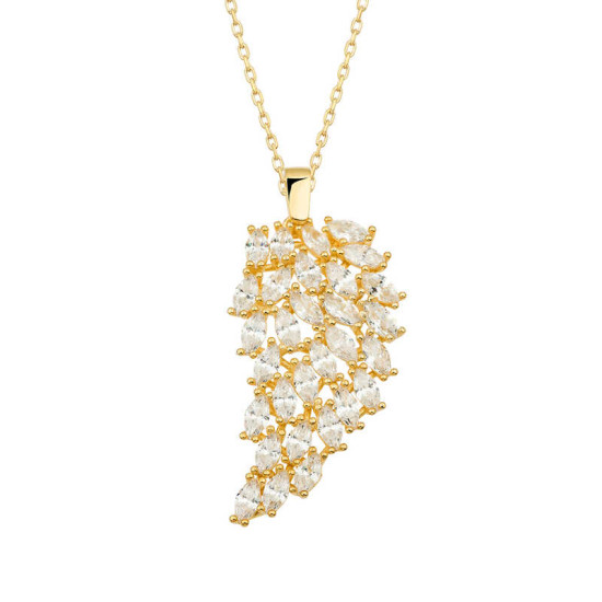 Gümüş Gold Melek Kanadı Bayan Kolye Gümüş Gold Melek Kanadı Bayan Kolye