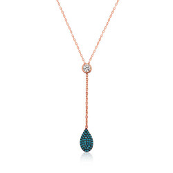 Gümüş Rose Aşk Damlası Bayan Kolye