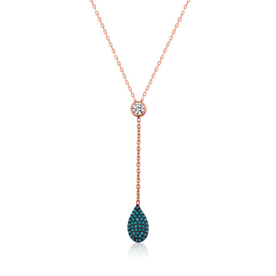 Gümüş Rose Aşk Damlası Bayan Kolye