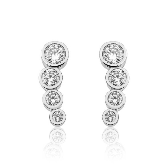 Gümüş 4 Taş Bayan Küpe Gümüş 4 Taş Bayan Küpe