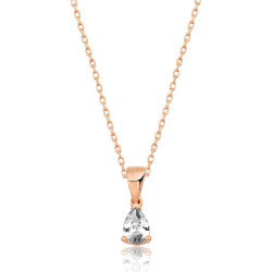 ​Gümüş Rose Damla Taş Kolye
