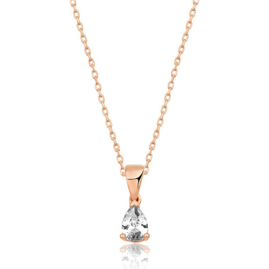 ​Gümüş Rose Damla Taş Kolye