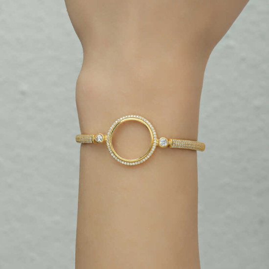 Gümüş Çeyrek Takılabilen Altın Kaplama Kadın Bileklik Gümüş Çeyrek Takılabilen Altın Kaplama Kadın Bileklik