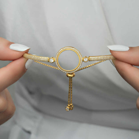 Gümüş Çeyrek Takılabilen Altın Kaplama Kadın Bileklik Gümüş Çeyrek Takılabilen Altın Kaplama Kadın Bileklik