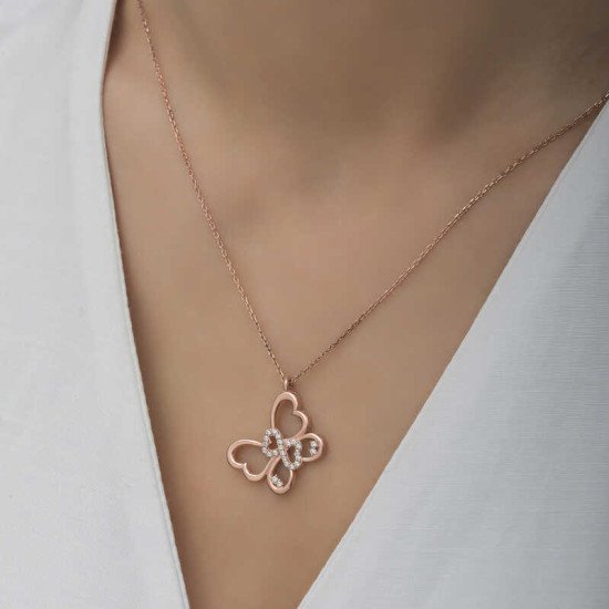 Gümüş Rose Sonsuzluk Kelebek Kadın Kolye Gümüş Rose Sonsuzluk Kelebek Kadın Kolye