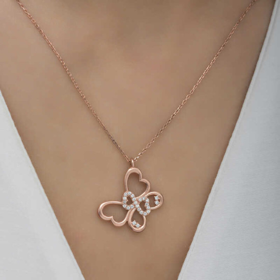 Gümüş Rose Sonsuzluk Kelebek Kadın Kolye Gümüş Rose Sonsuzluk Kelebek Kadın Kolye