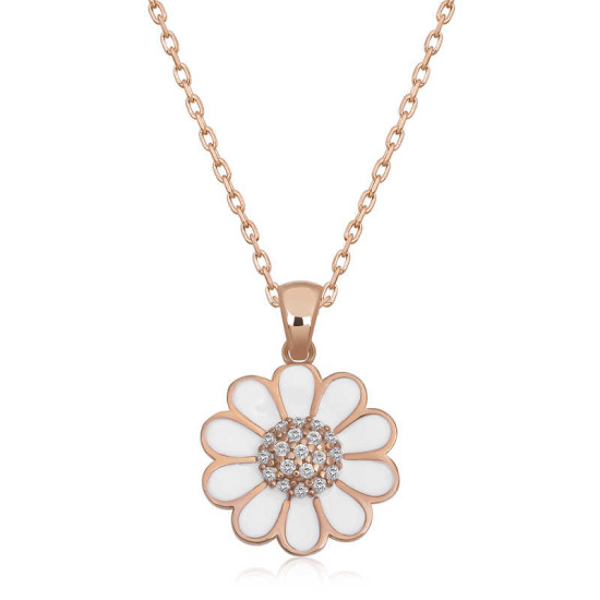 Gümüş Rose Papatya Kadın Kolye Gümüş Rose Papatya Kadın Kolye