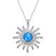 ​Gümüş Mavi Opal Taşlı Güneş Kadın Kolye