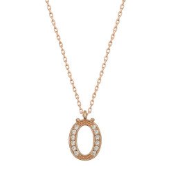 Gümüş Rose Ö Harfi Kadın Kolye