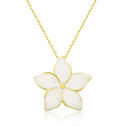 Gümüş Gold Yasemin Çiçeği Kadın Kolye