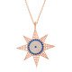 Gümüş Rose Nazarlı Kutup Yıldızı Kadın Kolye