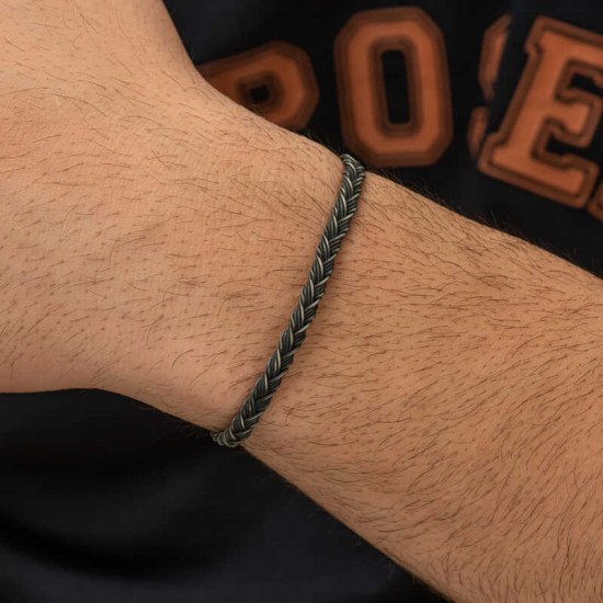 Gümüş Kazaziye Örgü Bileklik Gümüş Kazaziye Örgü Bileklik