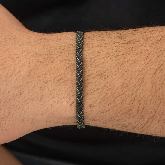 Gümüş Kazaziye Örgü Bileklik Gümüş Kazaziye Örgü Bileklik