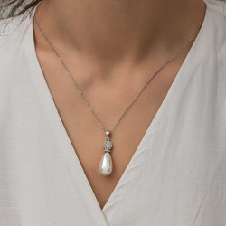 Gümüş Damla İnci Kadın Kolye