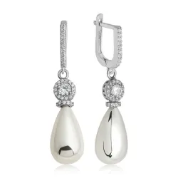 Gümüş Damla İnci Kadın Küpe Gümüş Damla İnci Kadın Küpe