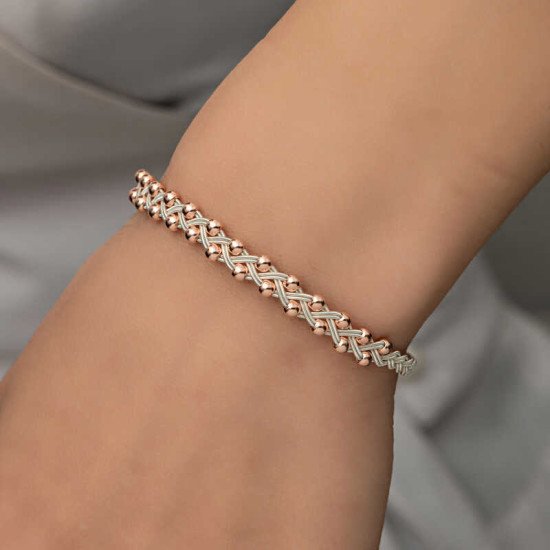 Gümüş Kazaziye Örgü Bileklik Gümüş Kazaziye Örgü Bileklik