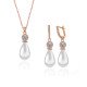Gümüş Rose Damla İnci Kadın Set Gümüş Rose Damla İnci Kadın Set