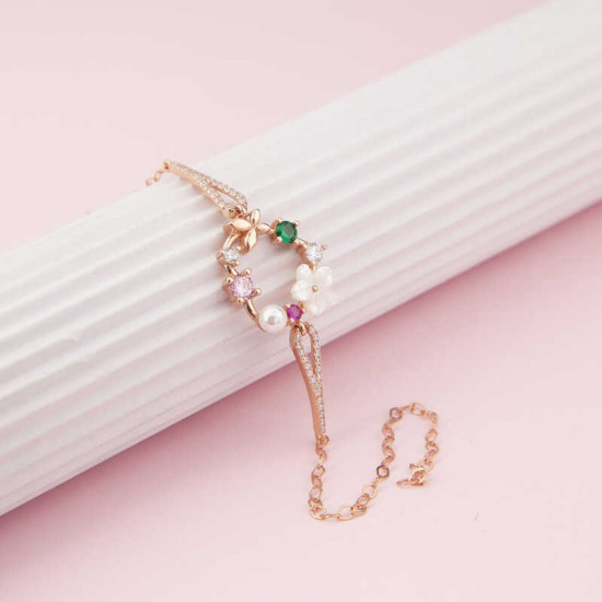 Gümüş Rose Kalp Manolya Çiçeği Kelebek Kadın Bileklik Gümüş Rose Kalp Manolya Çiçeği Kelebek Kadın Bileklik