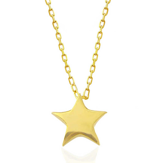Gümüş Gold Yıldız Kadın Kolye Gümüş Gold Yıldız Kadın Kolye