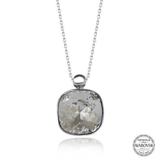 Swarovski Crystal Taşlı Kare Gümüş Kadın Kolye Swarovski Crystal Taşlı Kare Gümüş Kadın Kolye