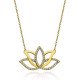 Gümüş Gold Lotus Çiçeği Kadın Kolye