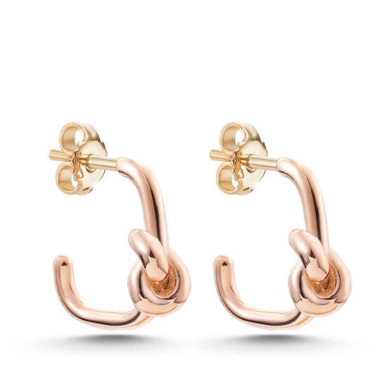 Gümüş Rose Düğüm Kadın Küpe Gümüş Rose Düğüm Kadın Küpe