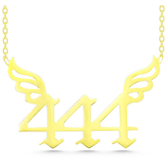 Gümüş Gold 444 Melek Sayısı Kadın Kolye Gümüş Gold 444 Melek Sayısı Kadın Kolye