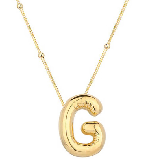 Gümüş Gold Balon G Harfi Kadın Kolye Gümüş Gold Balon G Harfi Kadın Kolye