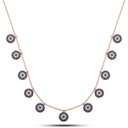 Gümüş Rose Nazarlı Şans Kadın Kolye