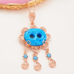 Gümüş Rose Süryani Gözü Kadın Kolye Gümüş Rose Süryani Gözü Kadın Kolye