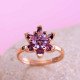 Gümüş Rose Mor Lotus Çiçeği Yüzük