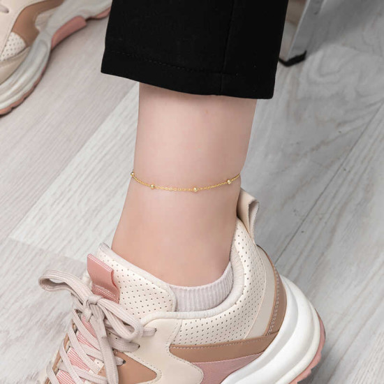 Gümüş Gold Top Zincir Halhal Gümüş Gold Top Zincir Halhal