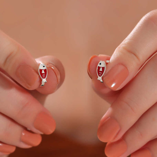 Gümüş Balık Çocuk Küpesi Gümüş Balık Çocuk Küpesi