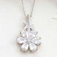 Gümüş Beyaz Sevgi Çiçeği Kadın Kolye