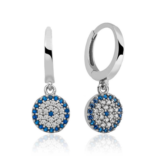 Gümüş Sallantılı Nazar Kadın Küpe Gümüş Sallantılı Nazar Kadın Küpe