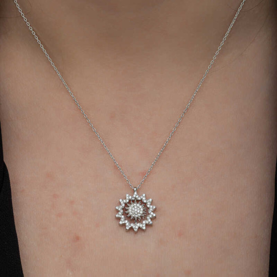 Gümüş Güneş Kadın Kolye Gümüş Güneş Kadın Kolye