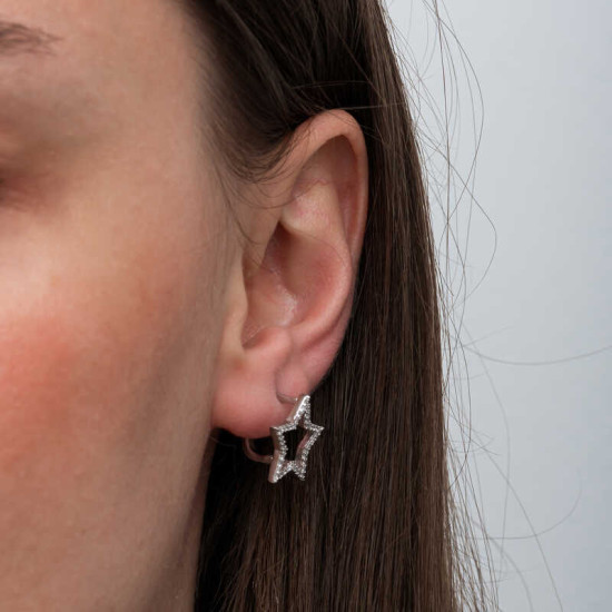 Gümüş Yıldız Kadın Küpe Gümüş Yıldız Kadın Küpe