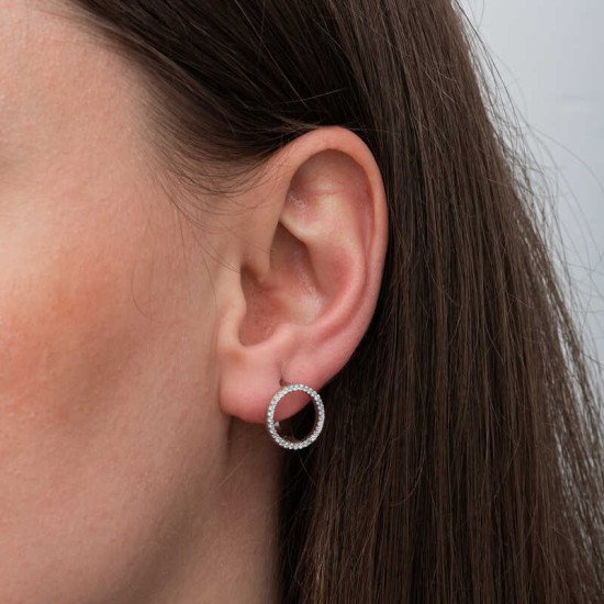 Gümüş Yuvarlak Kadın Küpe Gümüş Yuvarlak Kadın Küpe